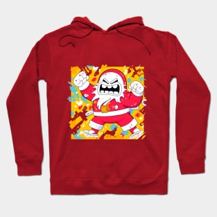 Pop Art Santa: A Colorful and Angry Christmas Illustration Hoodie